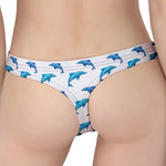 Watercolor Dolphin Pattern Print Women's Thong