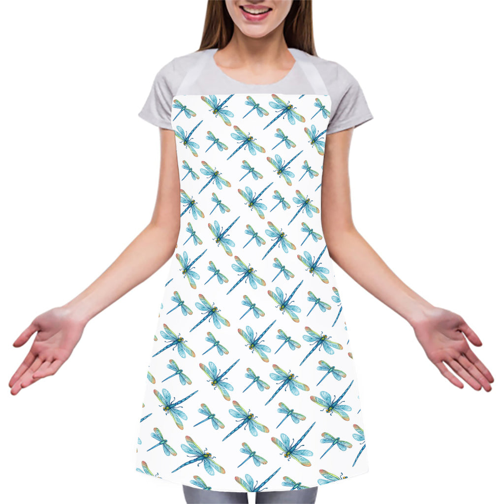 Watercolor Dragonfly Pattern Print Adjustable Apron