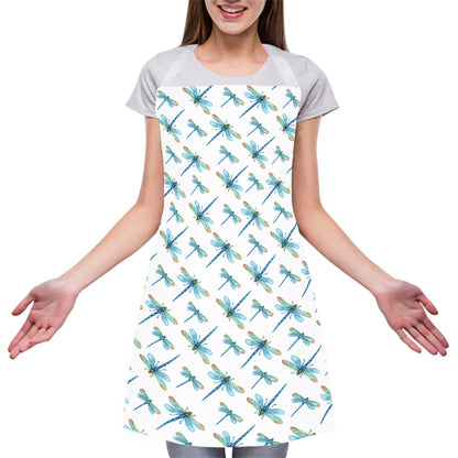 Watercolor Dragonfly Pattern Print Adjustable Apron