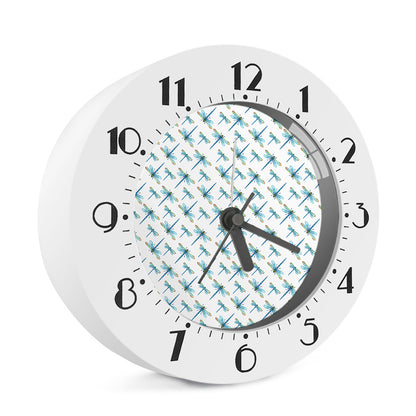 Watercolor Dragonfly Pattern Print Alarm Clock