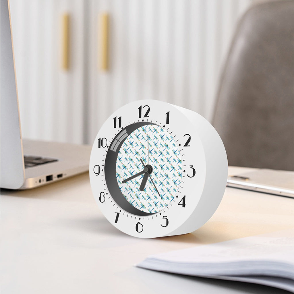 Watercolor Dragonfly Pattern Print Alarm Clock
