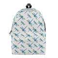Watercolor Dragonfly Pattern Print School Backpack