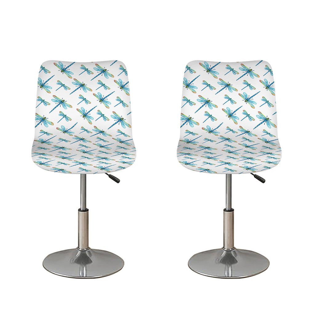 Watercolor Dragonfly Pattern Print Bar Stool Covers
