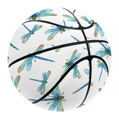 Watercolor Dragonfly Pattern Print Basketball