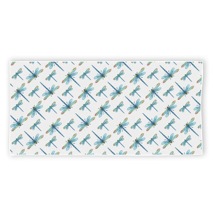 Watercolor Dragonfly Pattern Print Beach Towel