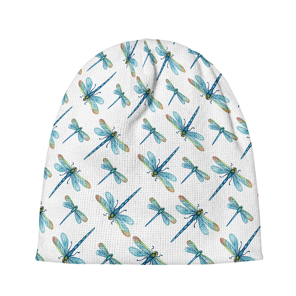 Watercolor Dragonfly Pattern Print Beanie
