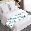 Watercolor Dragonfly Pattern Print Bed Runner