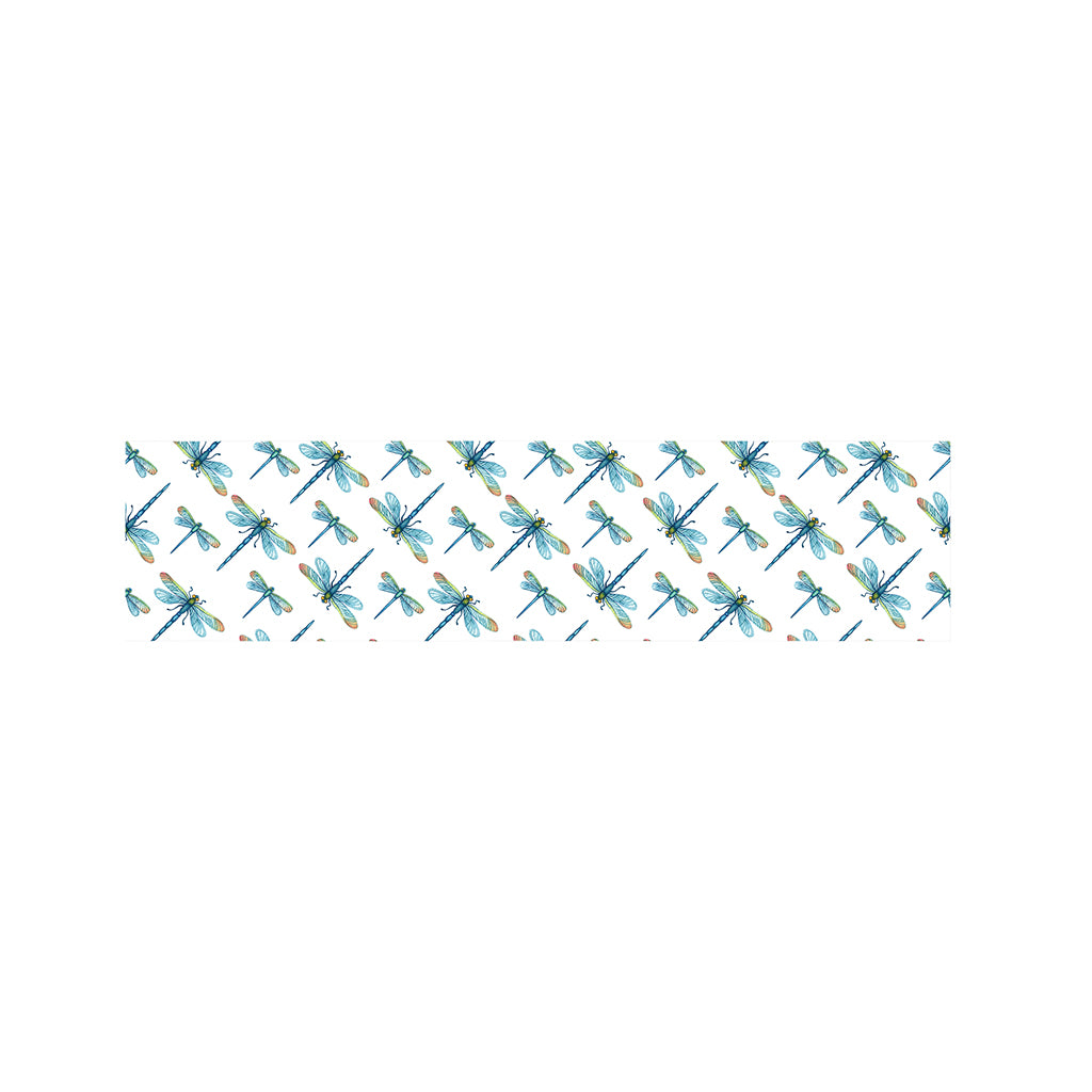 Watercolor Dragonfly Pattern Print Bed Runner