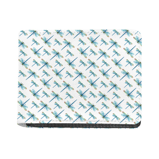 Watercolor Dragonfly Pattern Print Bifold Wallet