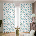 Watercolor Dragonfly Pattern Print Dimout Pencil Pleat Curtains