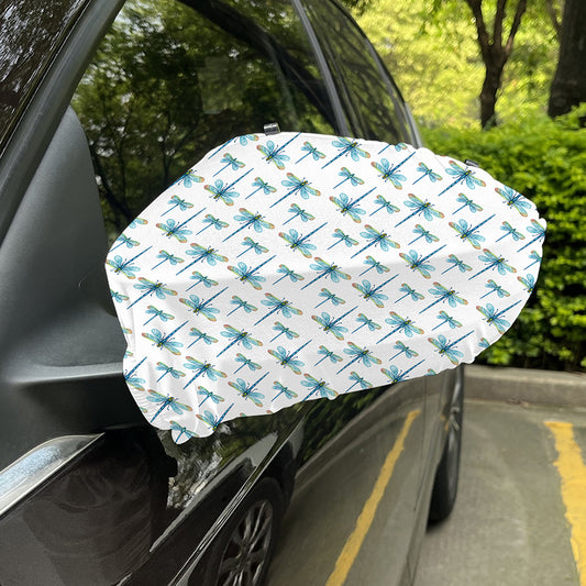 Watercolor Dragonfly Pattern Print Car Side Mirror Covers