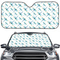 Watercolor Dragonfly Pattern Print Car Windshield Sun Shade