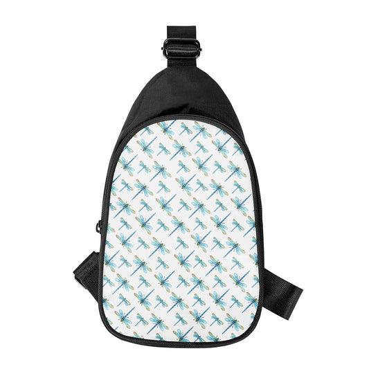 Watercolor Dragonfly Pattern Print Chest Bag