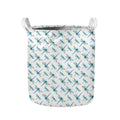 Watercolor Dragonfly Pattern Print Collapsible Laundry Basket
