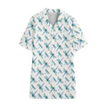 Watercolor Dragonfly Pattern Print Cotton Hawaiian Shirt