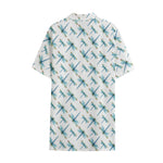 Watercolor Dragonfly Pattern Print Cotton Hawaiian Shirt