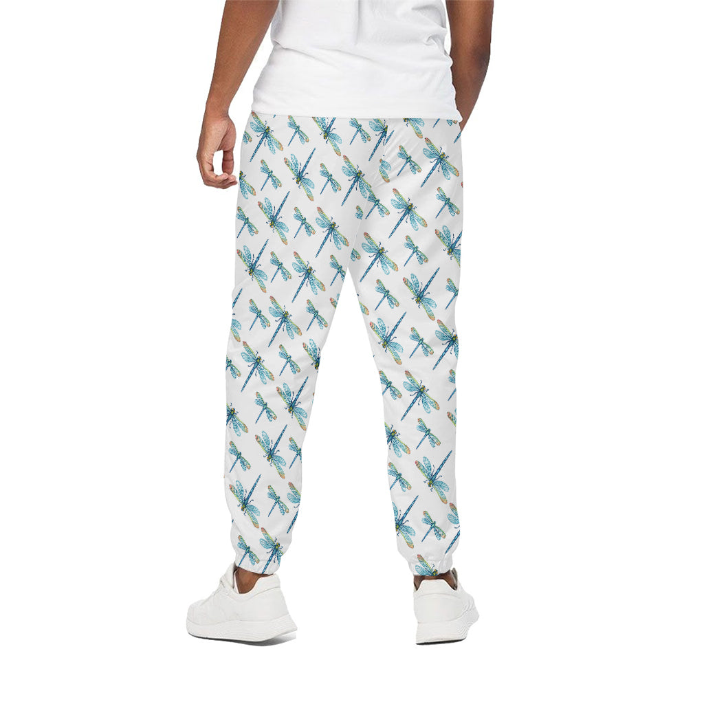 Watercolor Dragonfly Pattern Print Cotton Pants