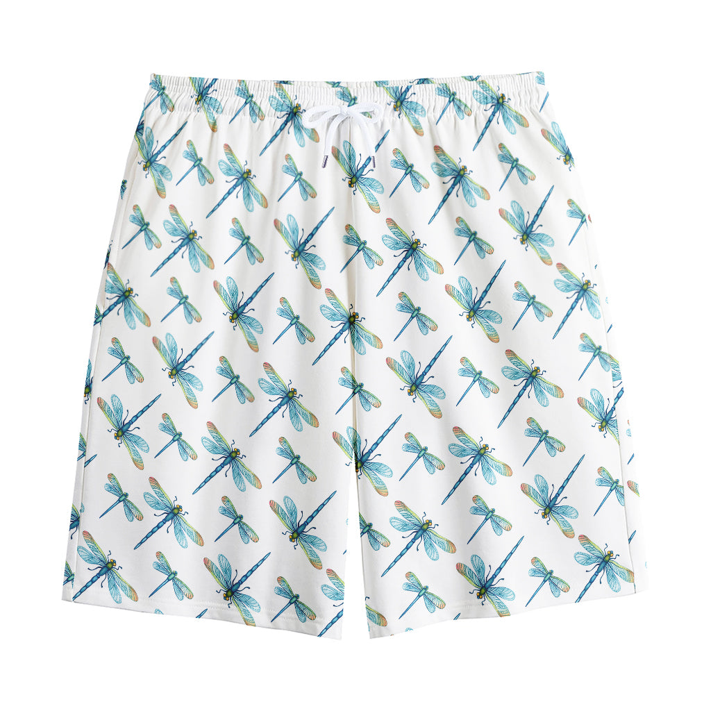 Watercolor Dragonfly Pattern Print Cotton Shorts