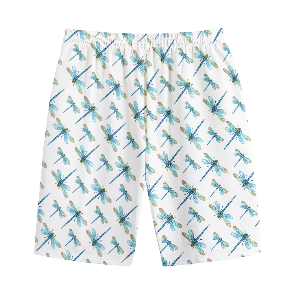 Watercolor Dragonfly Pattern Print Cotton Shorts