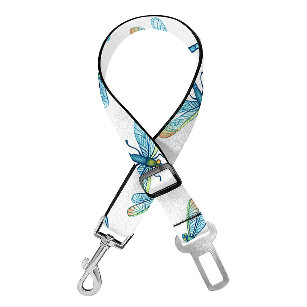 Watercolor Dragonfly Pattern Print Dog Seat Belt