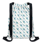 Watercolor Dragonfly Pattern Print Drawstring Backpack