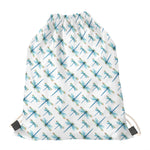 Watercolor Dragonfly Pattern Print Drawstring Bag