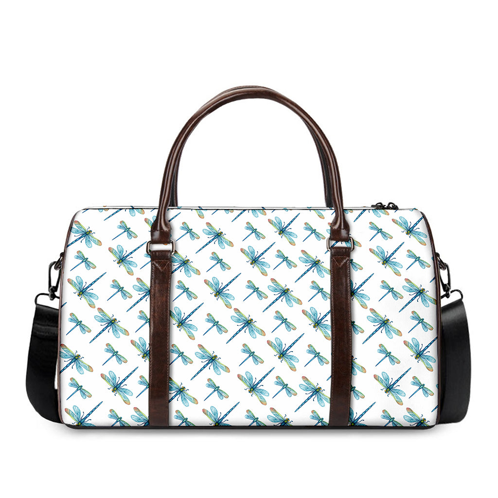Watercolor Dragonfly Pattern Print Duffle Bag