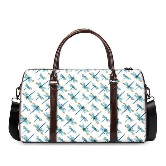 Watercolor Dragonfly Pattern Print Duffle Bag