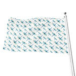 Watercolor Dragonfly Pattern Print Flag