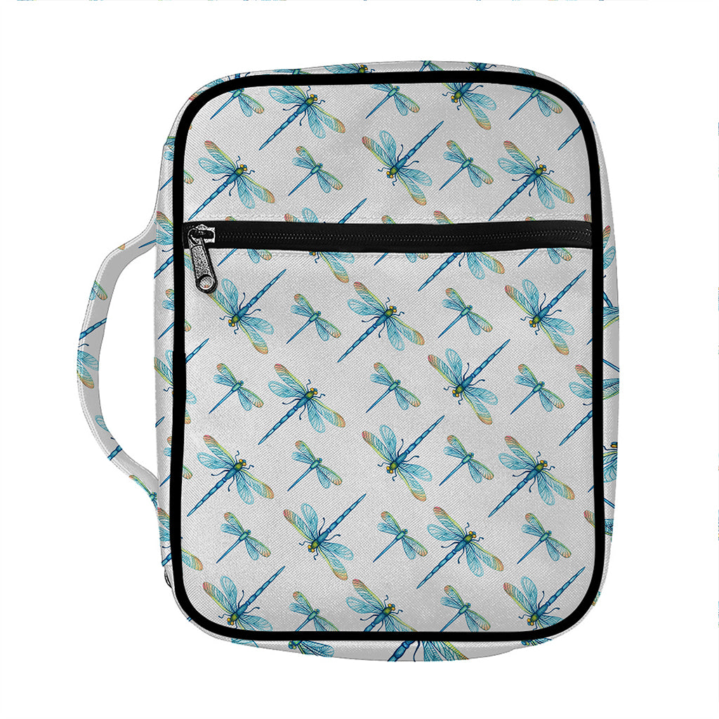 Watercolor Dragonfly Pattern Print Front Pocket Bible Bag