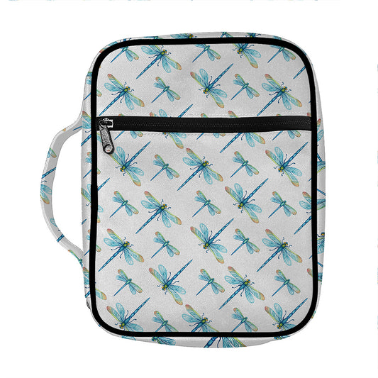 Watercolor Dragonfly Pattern Print Front Pocket Bible Bag