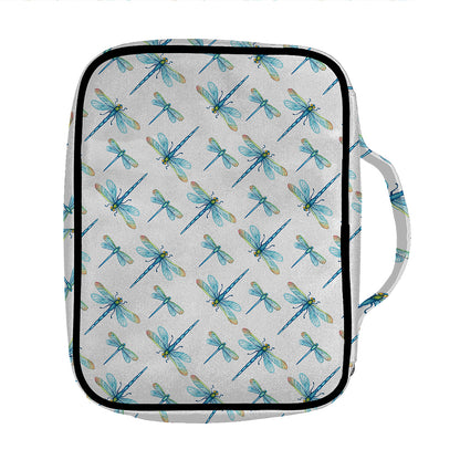 Watercolor Dragonfly Pattern Print Front Pocket Bible Bag