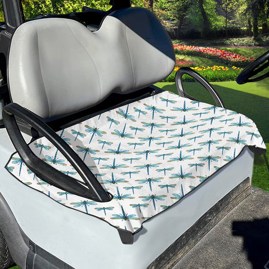 Watercolor Dragonfly Pattern Print Golf Cart Seat Cover