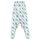 Watercolor Dragonfly Pattern Print Hammer Pants