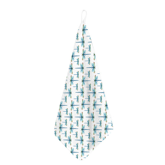 Watercolor Dragonfly Pattern Print Hand Towel