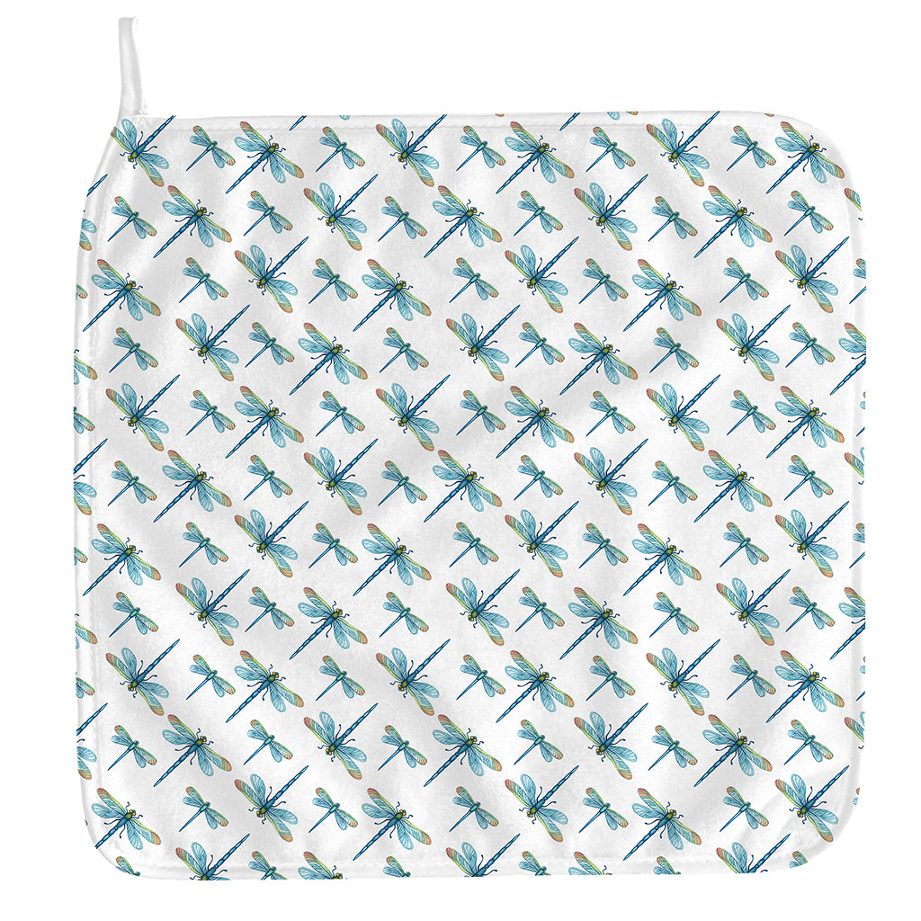 Watercolor Dragonfly Pattern Print Hand Towel