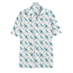 Watercolor Dragonfly Pattern Print Hawaiian Shirt