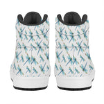 Watercolor Dragonfly Pattern Print High Top Leather Sneakers