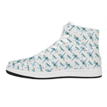Watercolor Dragonfly Pattern Print High Top Leather Sneakers