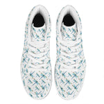 Watercolor Dragonfly Pattern Print High Top Leather Sneakers
