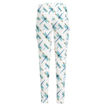 Watercolor Dragonfly Pattern Print High-Waisted Pocket Leggings