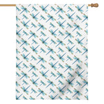 Watercolor Dragonfly Pattern Print House Flag