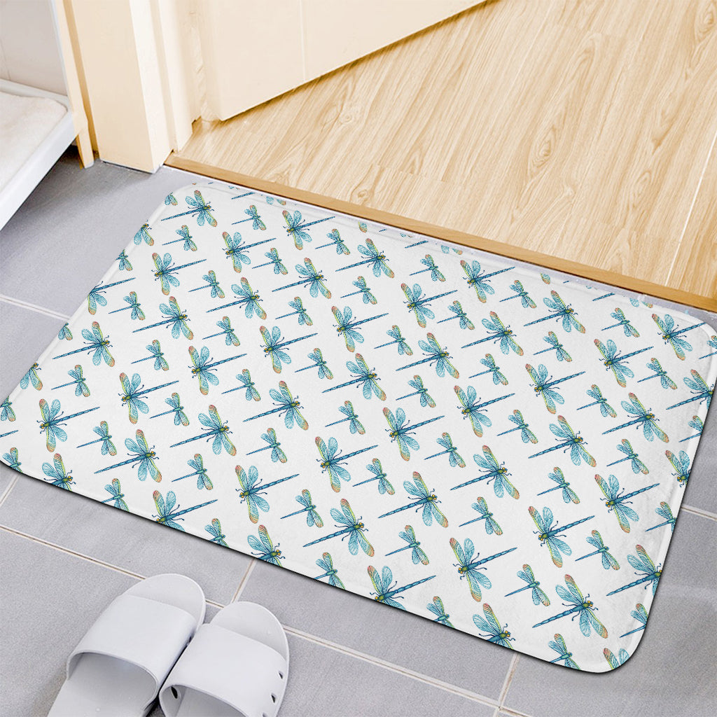 Watercolor Dragonfly Pattern Print Indoor Door Mat