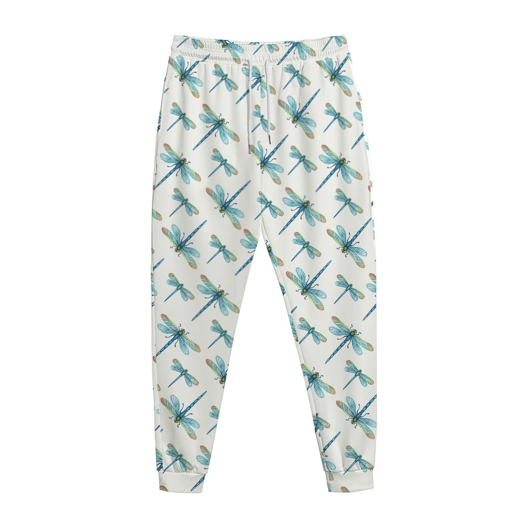 Watercolor Dragonfly Pattern Print Jogger Pants