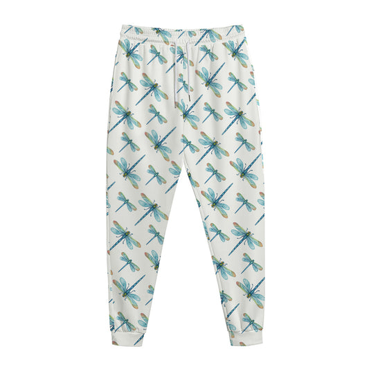 Watercolor Dragonfly Pattern Print Jogger Pants
