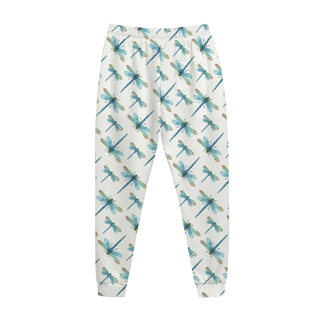 Watercolor Dragonfly Pattern Print Jogger Pants