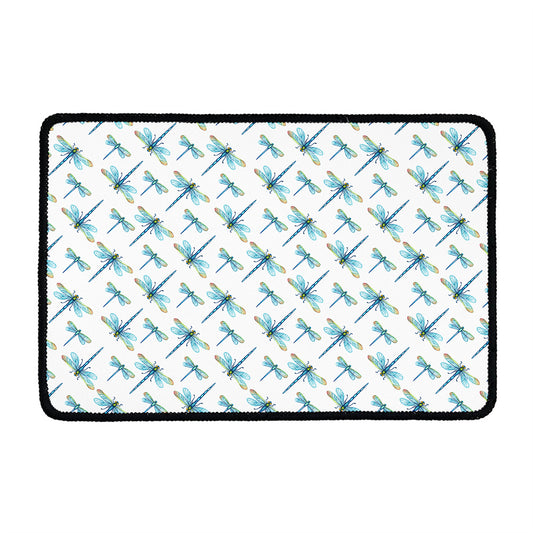 Watercolor Dragonfly Pattern Print Kitchen Mat