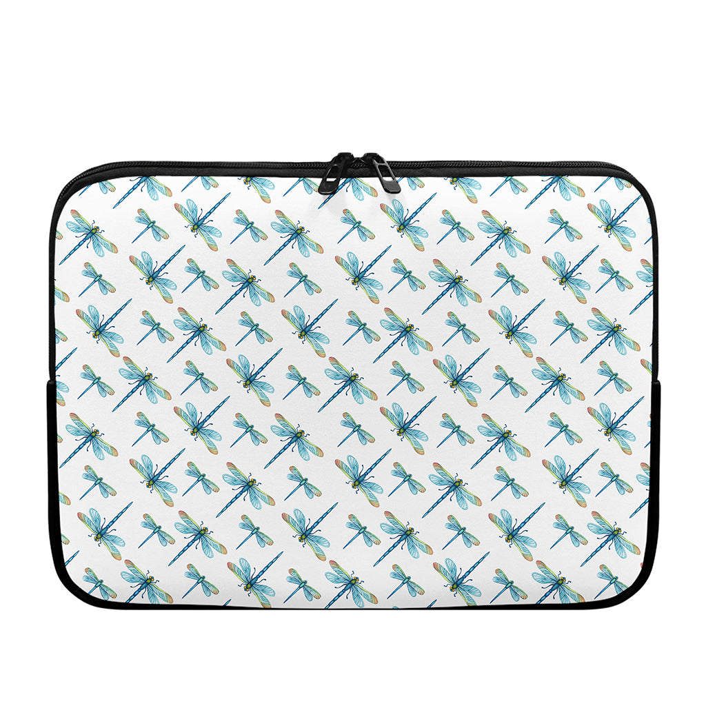 Watercolor Dragonfly Pattern Print Laptop Sleeve