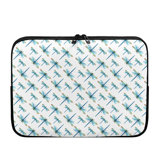 Watercolor Dragonfly Pattern Print Laptop Sleeve