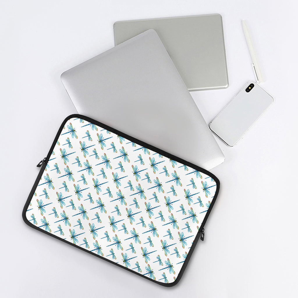 Watercolor Dragonfly Pattern Print Laptop Sleeve